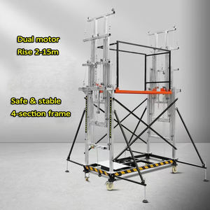 Электрическая строительная вышка-тура 2-15 м с подъемником и двухмоторным лифтом для людей и грузов, электрический строительный подъемник - Product Image 1