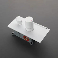 Robinet de salle de bain mural encastré moderne en laiton blanc à poignée unique HD-SET168 avec jet de pluie et massage, garantie 5 ans