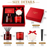 Ensemble cadeau personnalisé OEM de bougies parfumées de luxe et diffuseur à bâtonnets pour la Saint-Valentin avec pierre de plâtre parfumée pour les amoureux