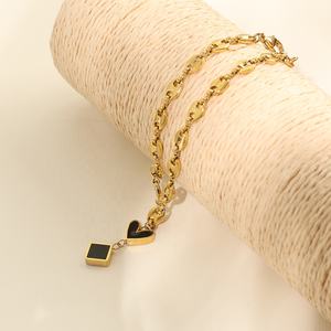 À la mode cochon nez épissage chaîne en acier inoxydable bijoux bijoux <span class=keywords><strong>de</strong></span> mode bracelets <span class=keywords><strong>de</strong></span> <span class=keywords><strong>cheville</strong></span> Onyx coeur <span class=keywords><strong>grain</strong></span> <span class=keywords><strong>de</strong></span> café Mariner lien chaîne <span class=keywords><strong>cheville</strong></span> - Product Image 3