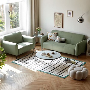 <b>Modern</b> Green <b>Sofa</b> Tight Back Rolled Arms Upholstered Living Room Furniture - Product Image 1