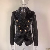 Veste en cuir PU à motif avec boucle métallique de haute qualité AIMEISI pour femmes, taille XXL, élégante pour l'hiver