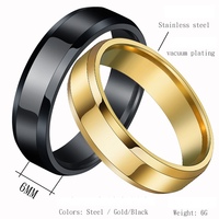 Günstige Mode-Bandringe Ehering Edelstahl Mode 6MM Blanko Schlichter Ring Minimalistischer Schmuck
