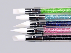 Stylo de gravure 3D pour nail art, à manche solide, double tête (pointe de colle et pointe de silicone), outil de manucure professionnel pour salon - Product Image 3