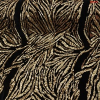 Tissu en velours brodé T-win Textile, vente en gros d'usine, tissu en dentelle perlée et à sequins personnalisé pour robe