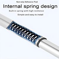 Tringle de douche télescopique réglable en acier inoxydable, anti-rouille, pour rideau de salle de bain