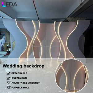 LDA ซุ้มแต่งงานอะคริลิคสำหรับงานแต่งงานฉากหลัง3D LED สีขาวสำหรับพิธีแต่งงาน - Product Image 2