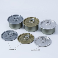 Logo personnalisé OEM de qualité alimentaire auto-scellant boîte de conserve de thon ronde vide en métal pour la mise en conserve des aliments