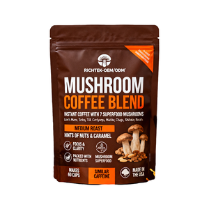 Oem/ODM nhà máy tùy biến giá tốt nhất cấp thực phẩm Nấm Uống bột tùy chỉnh hỗn hợp cà phê sư tử bờm Reishi Chaga trống - Product Image 3