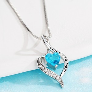 Collana con ciondolo a forma di cuore per donna, gioielli regalo per la festa della mamma e il compleanno - Product Image 3