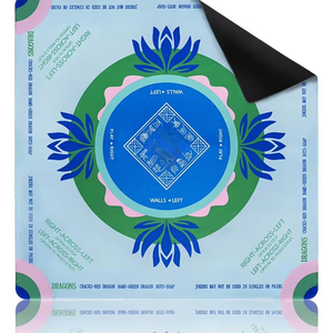 Tapetes de Mahjong Plegables y Antideslizantes con Diseño Floral Retro Azul, Aptos para Juegos de Mahjong y Póker, Venta al Por Mayor - Product Image 1