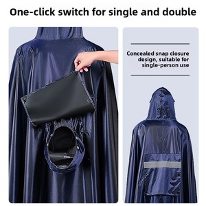 Vélo et moto électriques pour deux personnes, style extra large et long, protection optimale contre la <span class=keywords><strong>pluie</strong></span> forte, idéal pour les trajets quotidiens. - Product Image 2