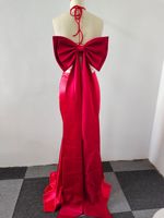 Ensemble de soirée de luxe Bettergirl 2026, nouvelle collection, couleur unie, satin, sans bretelles, fente, longue traîne