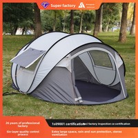 Tente de camping professionnelle imperméable pour 4 personnes, installation facile, tente familiale instantanée, résistante au vent, vente en gros directe d'usine