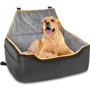 Lager Dog Stylish Waterproof Car Pet Bed with Washable Removable Cover Providing On-the-Go Comfort and Convenient Maintenance
