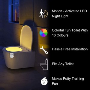 Mini Kawayi Human Infrared Sensing <b>Light</b> LED Night <b>Light</b> Stick Toilet 16/8 Color Bathroom Colorful Motion Sensing Night <b>Light</b> - Product Image 4