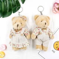 Nouvelle Peluche Ours Couple en Coton, Pendentif Porte-clés pour Sac, Poupée de Machine à Pinces, Rembourrage en Coton PP, Cadeaux