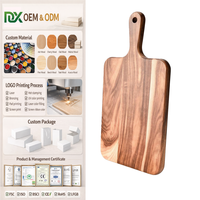Planche à fromage en bois durable personnalisée en usine, grande planche de service à charcuterie avec poignée, plateau de cuisine, passe au lave-vaisselle