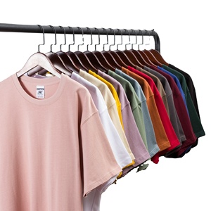 Summer Men's Knitted Customizable <b>T</b>-<b>Shirt</b> 280G Casual Embroidery Cotton Sweatshirt Men and <b>Women</b> Multi Color Option - Product Image 1