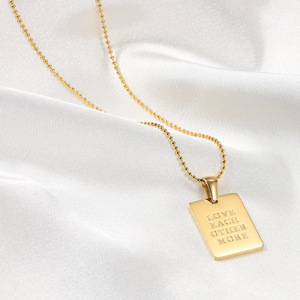 Ore Elf oove 18K lated Old lated taintainless Teel uustom eewelry ququare ometric eométrico endant etter AGS OGO hahain ecklace - Product Image 6