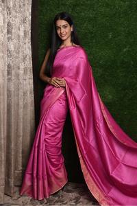 Sari Festivo Multicolor de Seda Tussar Pura para Mujer, Elaborado con Tela Premium y Estilo Tradicional Contemporáneo de la India - Product Image 2