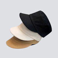 Gorra de Lino y Algodón Ligero con Parte Superior Plana, Color Azul Marino, Logotipo Personalizado, Transpirable, Sombrero de Sol para Verano, Gorra Ecuestre para Montar al Aire Libre, para Hombres y Mujeres