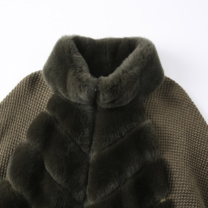 Manteau <span class=keywords><strong>en</strong></span> <span class=keywords><strong>fourrure</strong></span> de lapin Rex élégant de haute qualité Jancoco pour femmes, veste <span class=keywords><strong>en</strong></span> <span class=keywords><strong>fourrure</strong></span> véritable à <span class=keywords><strong>col</strong></span> montant, personnalisable et chaude - Product Image 4