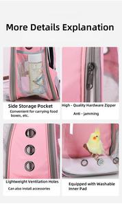 USMILEPET Best Seller PC <span class=keywords><strong>pappagallo</strong></span> borsa da trasporto spazio espandibile ingrandito da esterno gabbia zaino da viaggio porta borse per gatti per esterni - Product Image 4