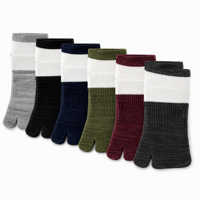 Chaussettes à cinq doigts Tabi en tricot, respirantes, mi-mollet, en coton, pour le yoga, le Pilates, la course à pied, pour hommes et femmes
