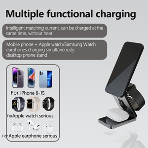 Cargador inalámbrico 3 en 1, cargador inalámbrico plegable para IPhone 16, carga rápida multifuncional de 15W para Apple Watch para Airpods - Product Image 3