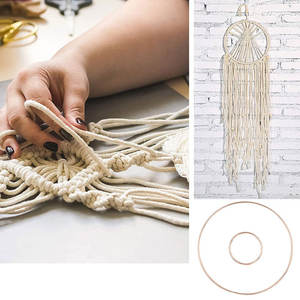 Perles de <span class=keywords><strong>macramé</strong></span>, anneaux en bois, cordon, cordes en coton, <span class=keywords><strong>attrape</strong></span>-rêves, <span class=keywords><strong>Kit</strong></span> de <span class=keywords><strong>macramé</strong></span> artisanal pour bricolage, cintres pour plantes, décoration de la maison - Product Image 5