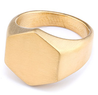 Bague Chevalière en Acier Inoxydable Poli Miroir, Face Plate, Or 18K, Argent, Noir, Bijoux pour Hommes Motards, Fournisseur Prêt à Expédier