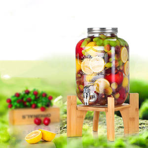 Vente en gros Bouteilles en verre vides transparentes pour boisson de 4L 8L pour jus de fruits Bouteille en verre avec robinet pour le café et le thé pressé par une motte de glace - Product Image 5