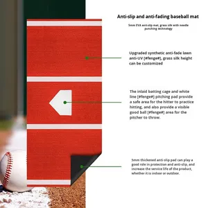 Fabricante exclusivo nuevo KSE béisbol Softball pitching Mat juego de práctica equipo de campo personal suave bateo Mat 150x300cm - Product Image 3