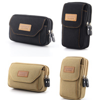 Tas Pinggang Pria Outdoor Grosir, Tas Selempang Kanvas untuk Ponsel, Tas Gantung Olahraga, Dompet Outdoor, Dompet Koin, Tas Messenger Mini untuk Pria