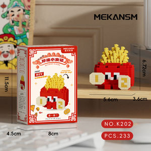 Gran oferta, Serie de bloques de construcción de hamburguesas fritas de dibujos animados, juguetes educativos de partículas pequeñas para niños, modelo DIY - Product Image 5