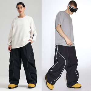 Pantalons de snowboard pour hommes et femmes avec bande réfléchissante, super baggy, imperméables 20000 mm, respirants, pantalons cargo pour le ski et la neige - Product Image 3