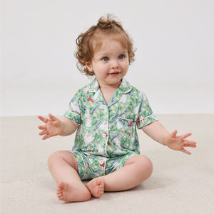 Pyjamas en bambou en gros pour enfants, combinaisons de nuit courtes pour tout-petits, ensembles de pyjamas, combinaisons en coton pour bébés, vêtements - Product Image 2