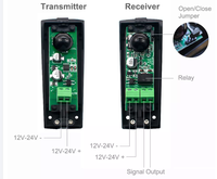 Sensor de Seguridad Infrarrojo para Puertas y Ventanas de Material Plástico con Instalación de Tornillos, Fotocélula de 12v 24v