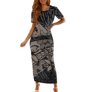Nuevo personalizado blanco polinesio samoano Puletasi fabricantes de ropa Polinesia mujer isla dos piezas Puletasi vestido señoras - Product Image 5