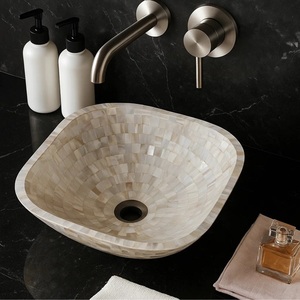 Lavabo Redondo de Nácar con Aspecto de Lujo Fácil de Limpiar, Lavabo Decorativo para Restaurante y Hogar - Product Image 1