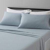 Ensemble de draps personnalisé en microfibre rayé, 4 pièces, ensemble de literie doux