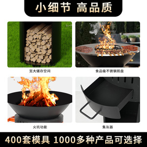 Vertical Wood Burning Stove Outdoor Barbecue Grill Garden Chimenea Firewood Powered Multiple Sizes Durable - Product Image 5