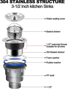 Siphon d'évier de cuisine moderne Jade Hill, tuyau d'évacuation gain de place, siphon bouteille transparent, drain d'évier chromé - Product Image 4
