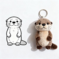 Porte-clés en peluche de loutre de mer de dessin animé de 10 cm - Jouet en peluche doux et durable respectueux de l'environnement avec pendentif pour sac