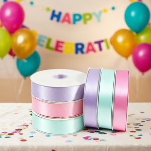 Cinta de Raso de Color Sólido de 25 mm de Alta Calidad, 100 Yardas por Rollo, para Decoración de Regalos de Boda, la Más Vendida al por Mayor - Product Image 3