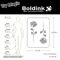 Tatouage au jus de Jagua Boldink personnalisé, réaliste, en forme de rose, résistant à l'eau, longue durée (2 semaines)