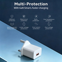 Adaptateur de charge rapide Super USB a 20W PD3.1 QC3.0 avec câble rétractable et prise EU/US/UK pour téléphone portable et ordinateur portable
