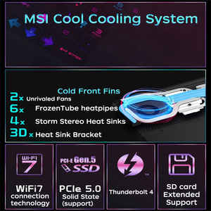 Para 2024 <span class=keywords><strong>MSI</strong></span> Titan <span class=keywords><strong>GE78</strong></span> HX 17 "Gaming Laptop 2,5 K 240Hz Gaming Screen I9-14900HX RTX4080/RTX4090 24-Core 5,8 GHz - Product Image 5