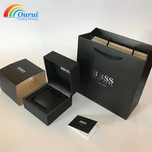 Caja de reloj de embalaje para hombre con logotipo personalizado de lujo